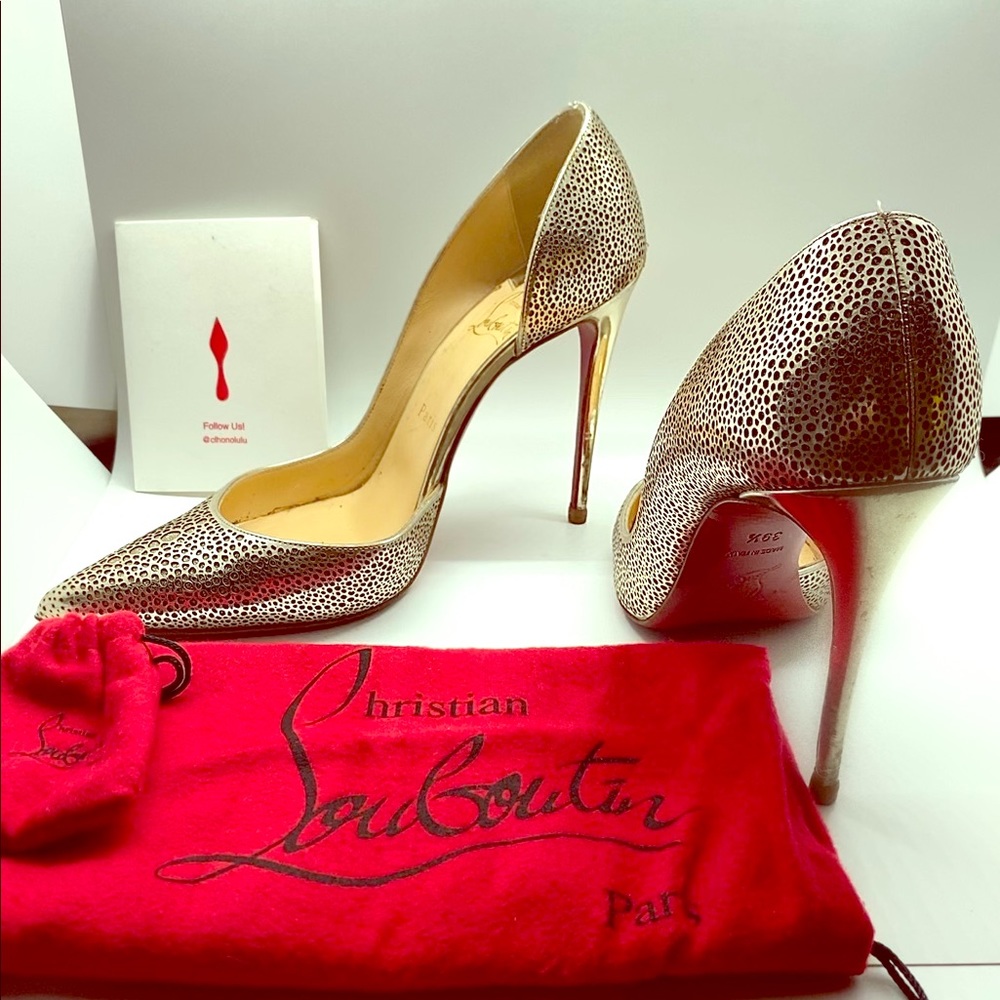 Gold Limited Eddition Christian Louboutin Red Bottom Stilettos